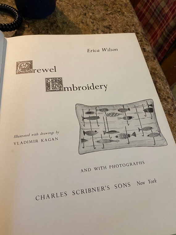 Broderie Crewel vintage années 70 complète Aimer quelque chose Erica Wilson