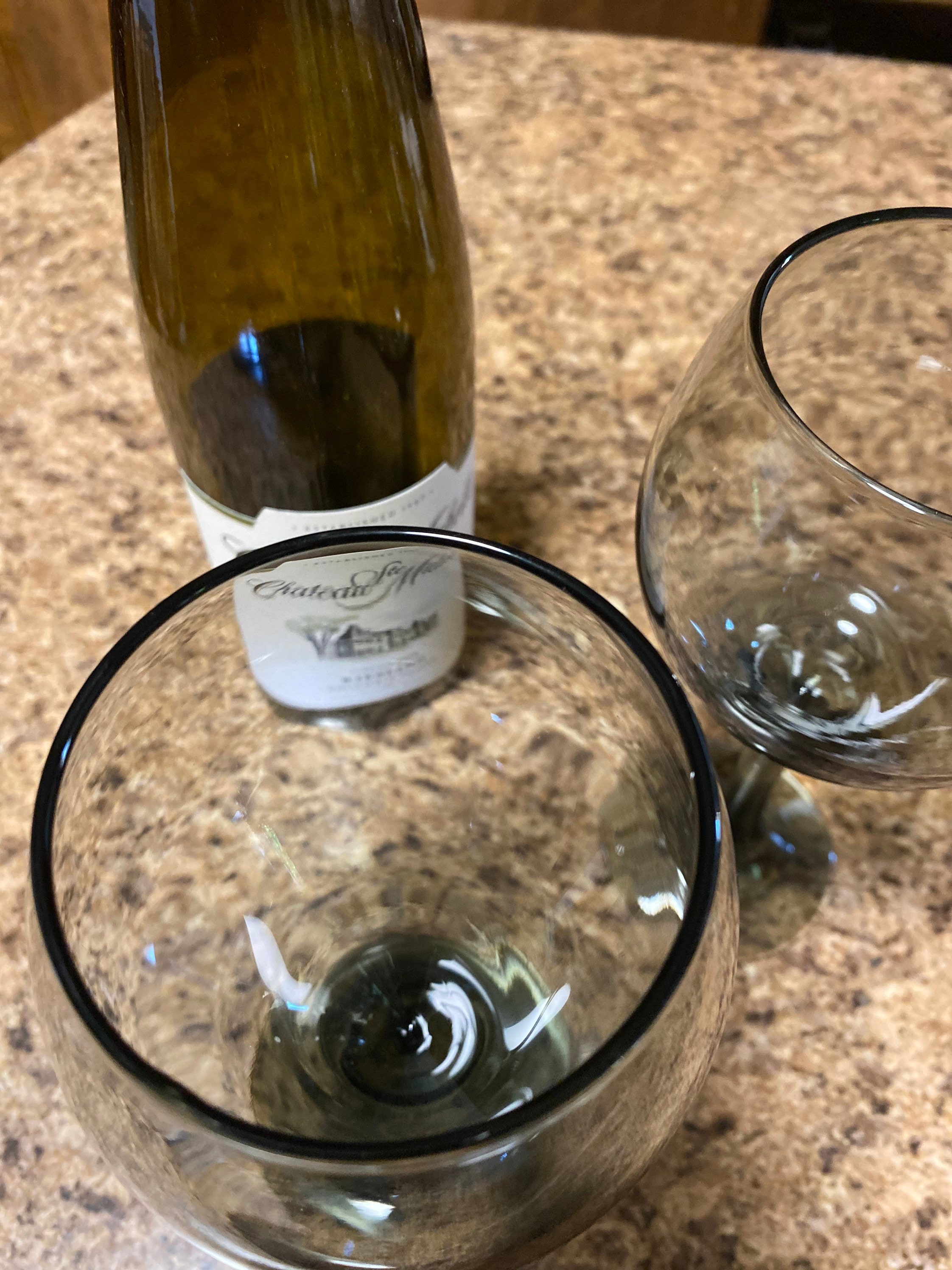 Vintage Libbey Stemware Smokey Grey Wine Stem Glasses Set of 2 Etsy UK