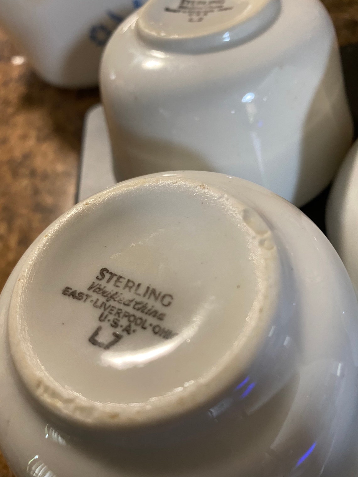 Sterling L. Custard Cups Vitrified China East Liverpool Ohio | Etsy