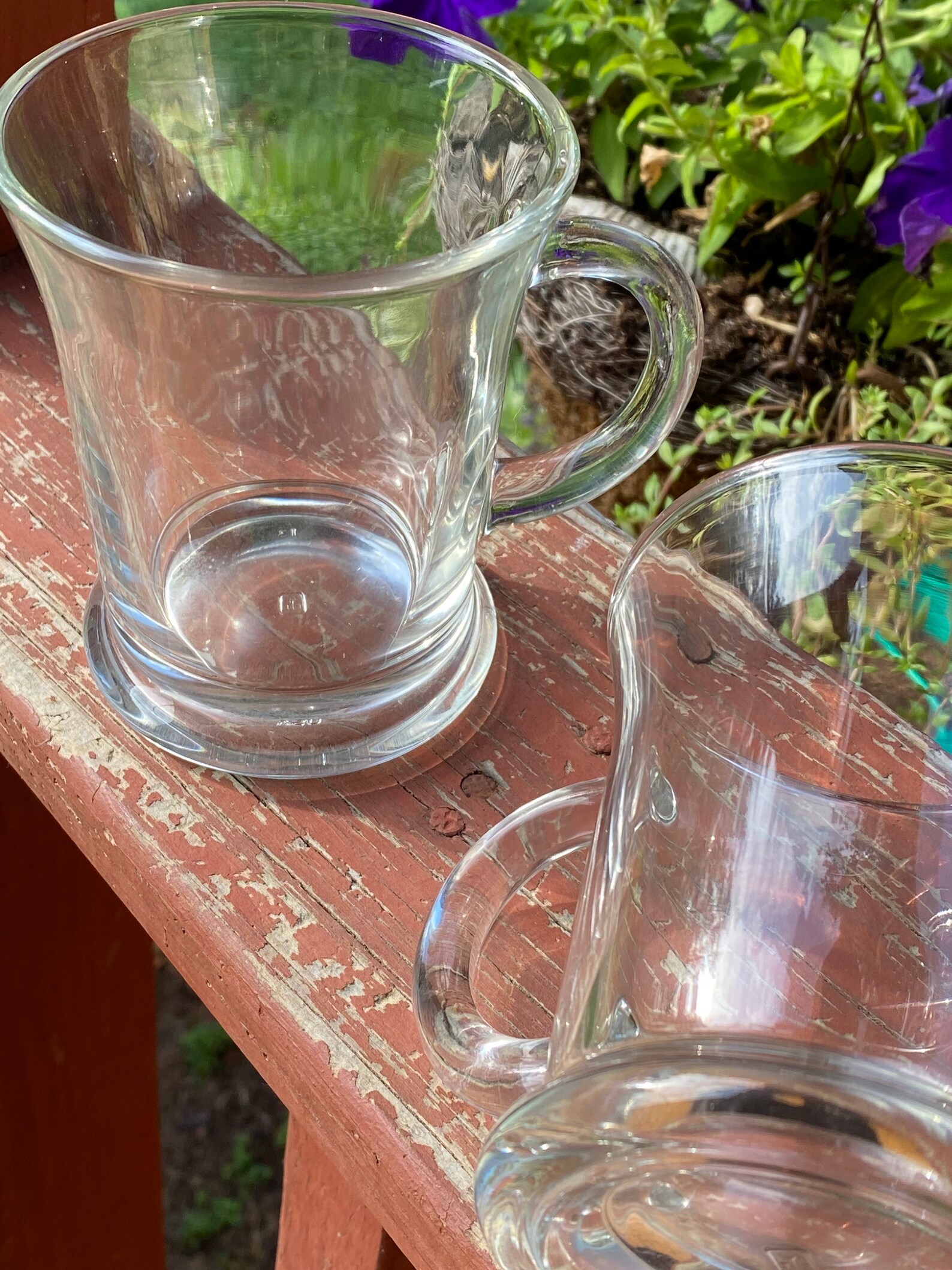 Anchor Hocking Coffee Mugs/cugs Clear Glass Set of 2 Etsy