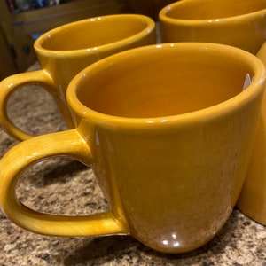Ciao II Mugs in Yellow by Artimino Handpainted Earthenware Set of 4