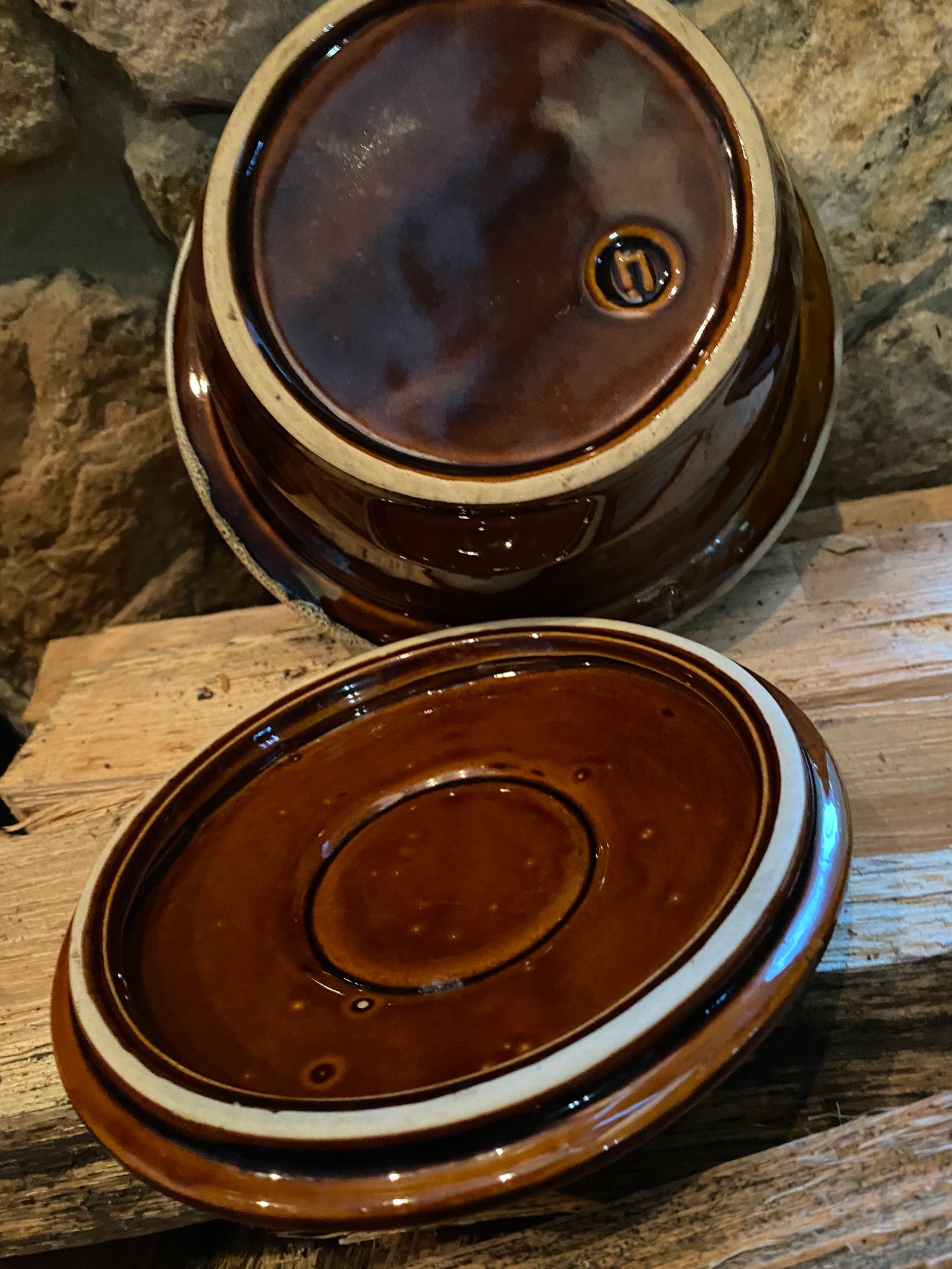Antique Hull Brownware Round Casserole Baking Dish W Lid - Etsy