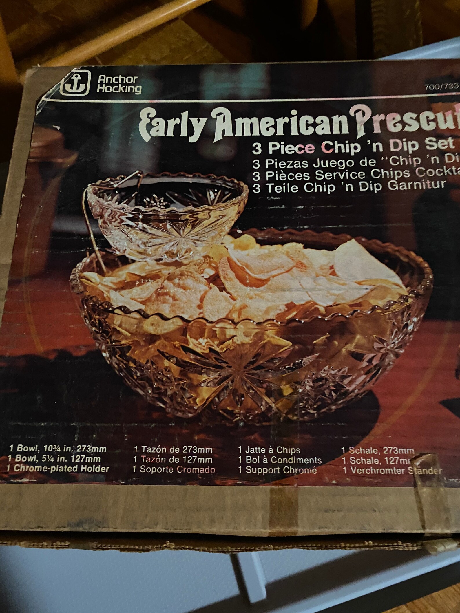 Anchor Hocking Early American Prescut 3 Piece Chip n Dip Set Etsy