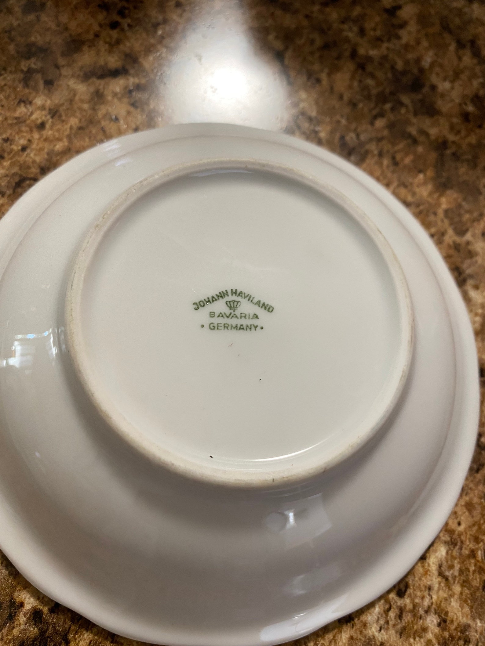 Johann Haviland Bavaria Germany Vintage Embossed China Blue Garland