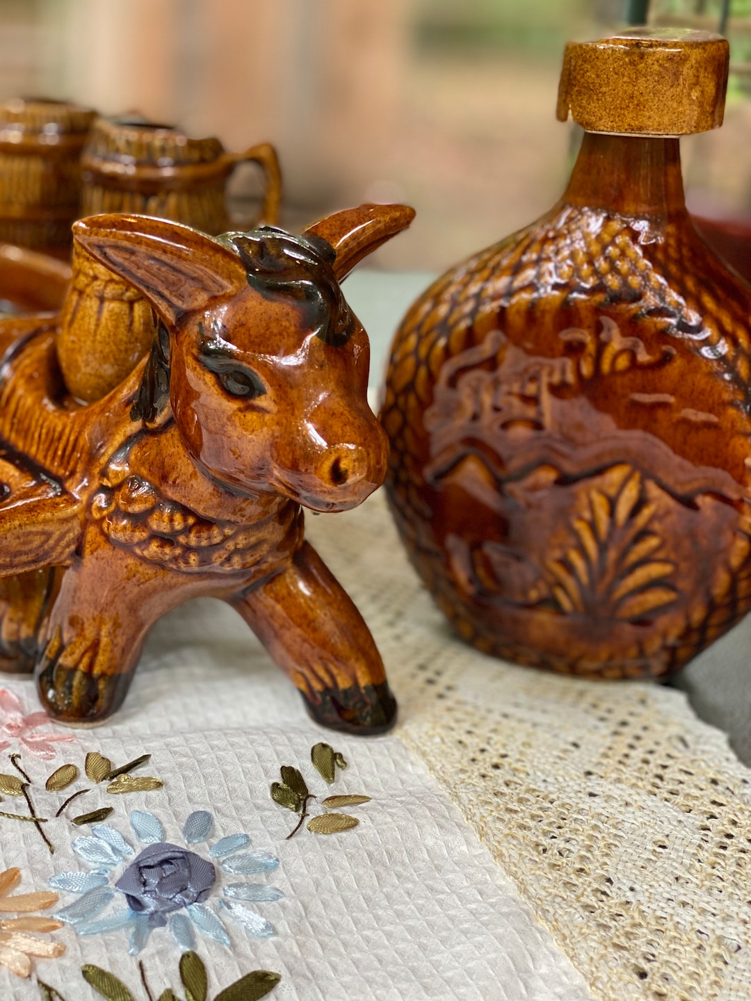 Brownware Ceramic Donkey and Cart Tequila Decanter Set W Salt Shaker and 4 Shot Glass Barrels W Handles 1960's Embossed Glazed - Etsy Brownware Ceramic Donkey and Cart Tequila Decanter Set W Salt Shaker and 4 Shot Glass Barrels W Handles 1960's Embossed Glazed - Etsy
