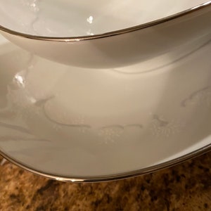 Noritake White Brook Hostess Set Like New Minimal Use Oval Platter and Oval Serving Bowl 6441