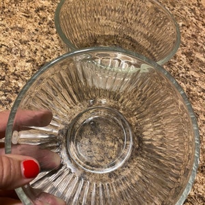 Vintage Pyrex Ribbed Bowls 3 Cup 750 ml #7401 S Set of 2 Serving Bowls Mixing Bowls