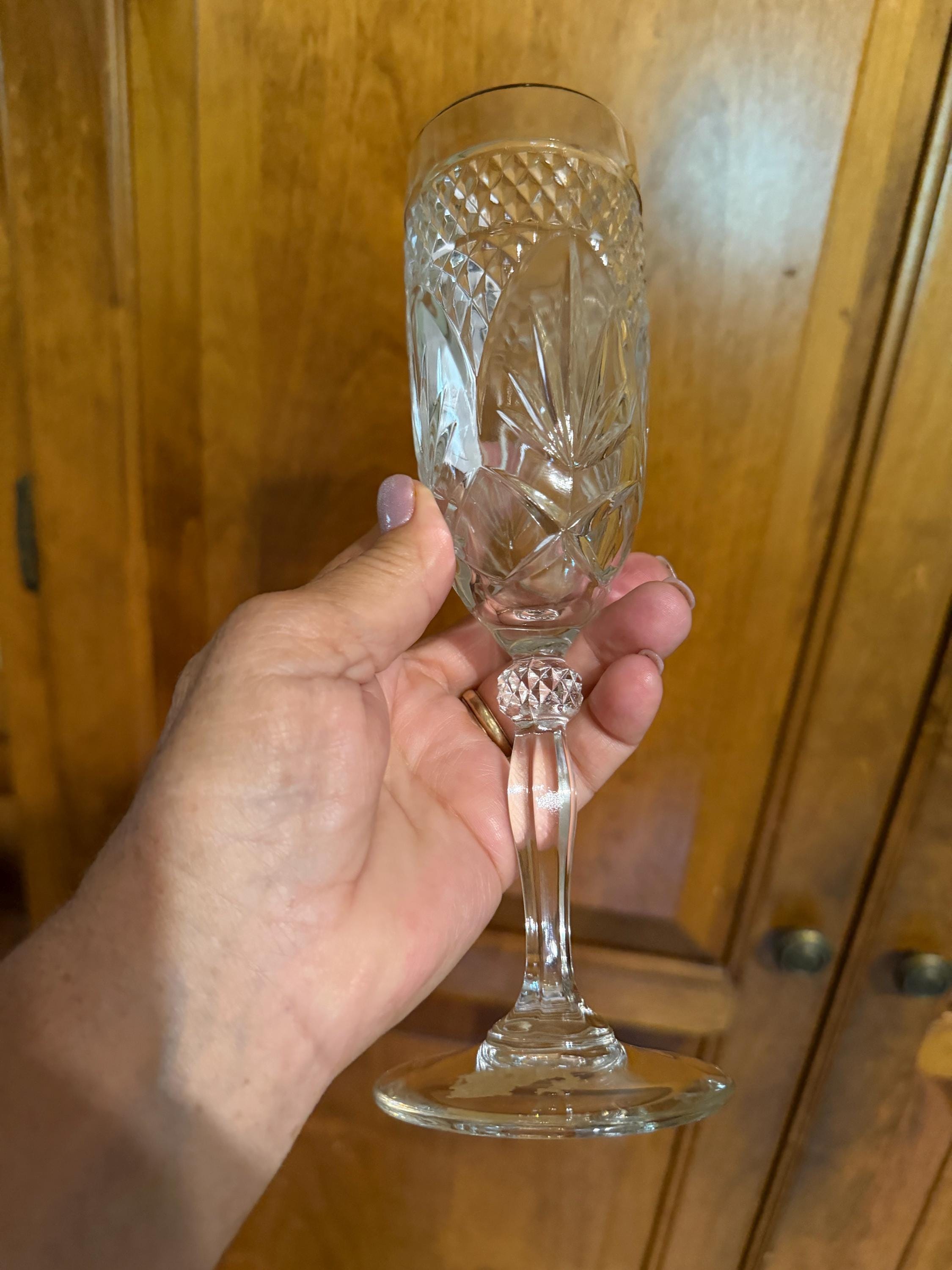 Antique Champagne Glass With Gold Trim - Etsy