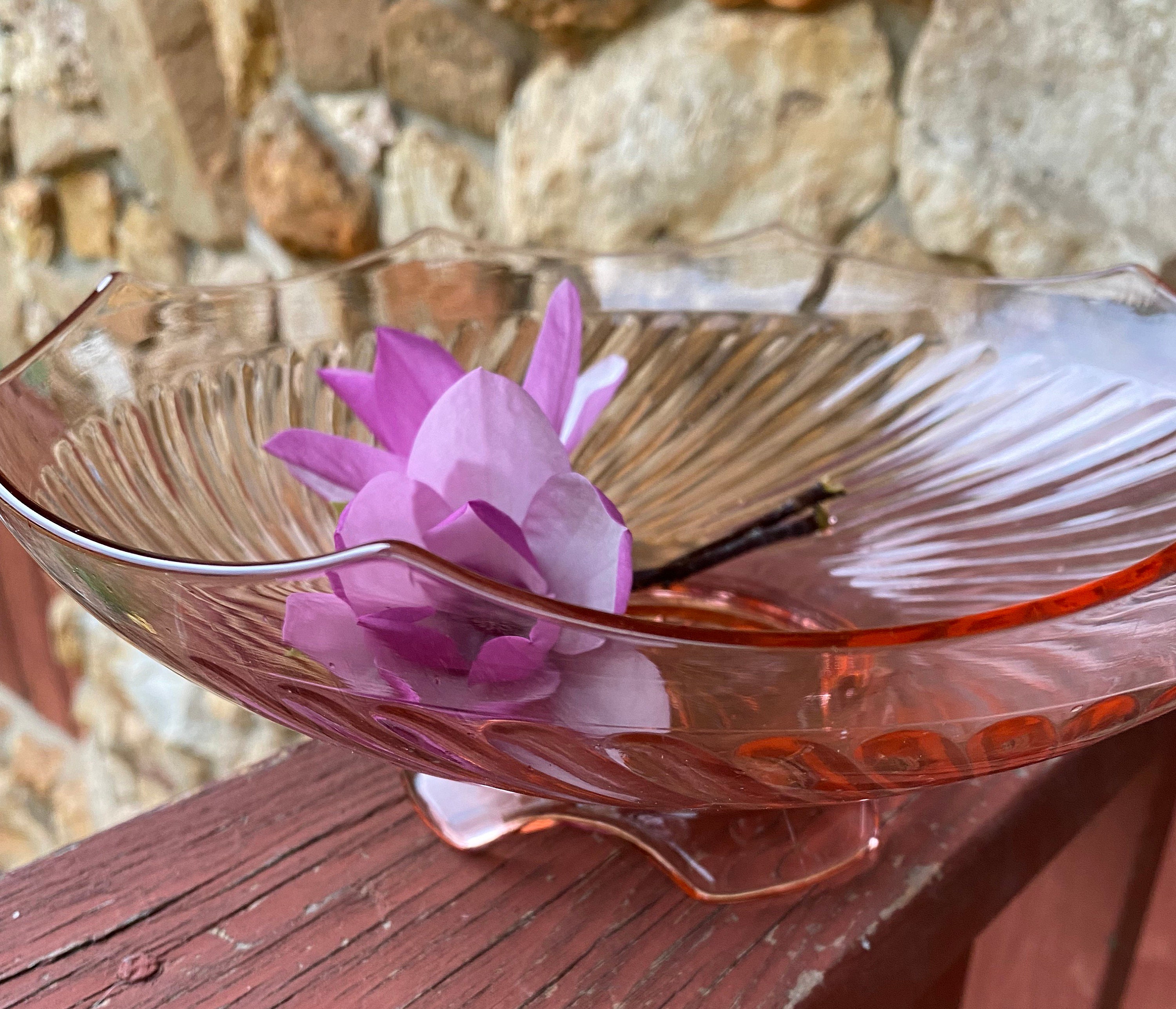 Twisted Optic Pink by Imperial Glass Ohio Depression Glass 4