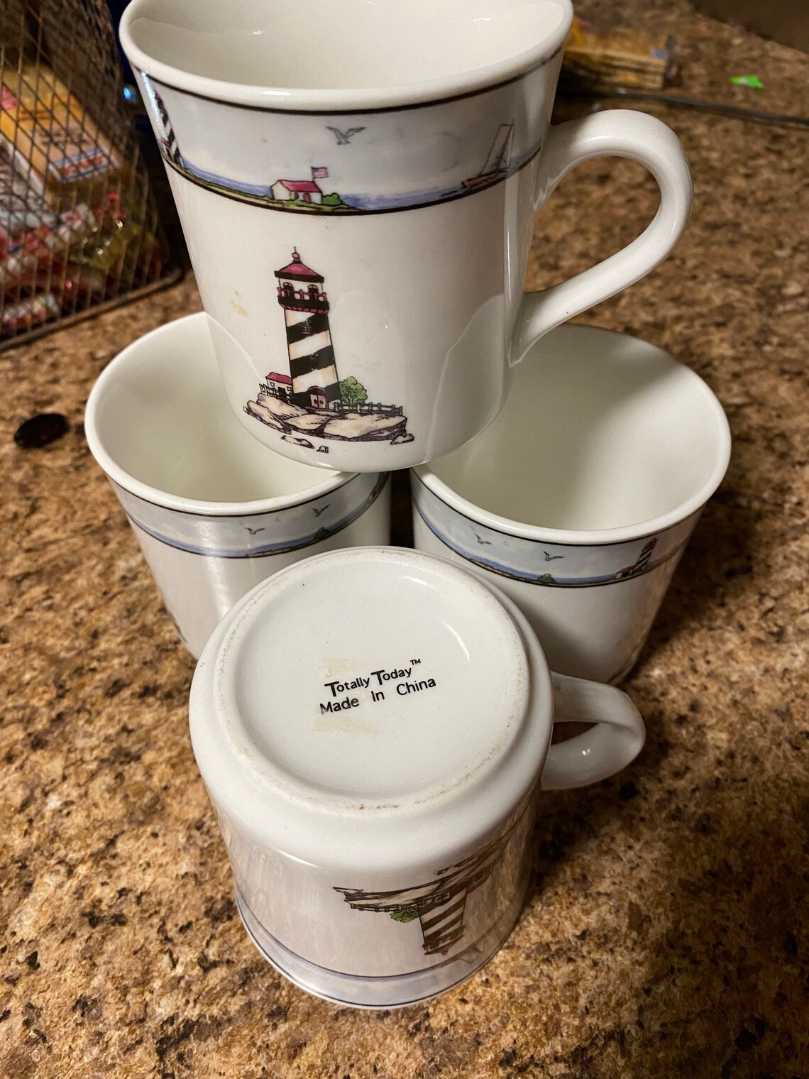 Totally Today Coffee Tea Cups Made in China Lighthouses Set of Etsy