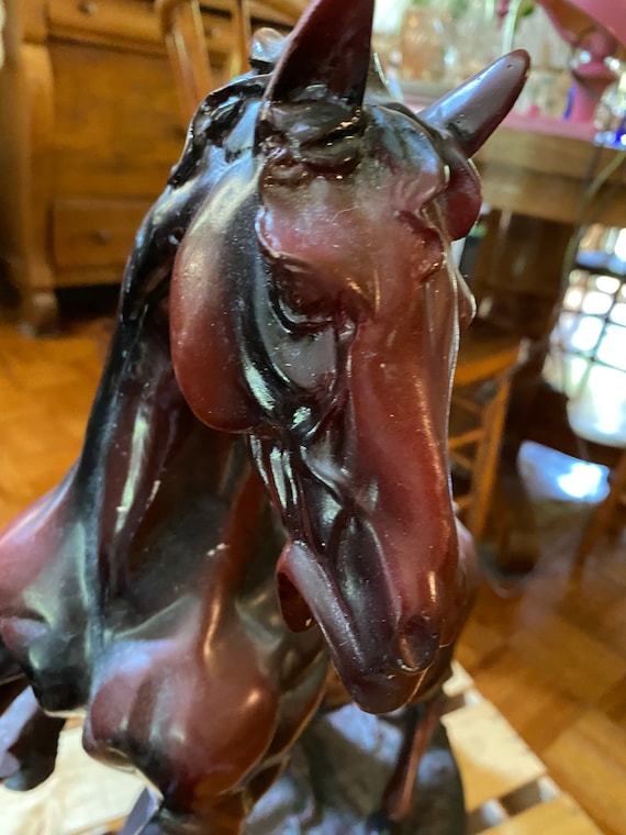 Horse Statue Red Brown Resin Horse Statue Sculpture 21 inch high x