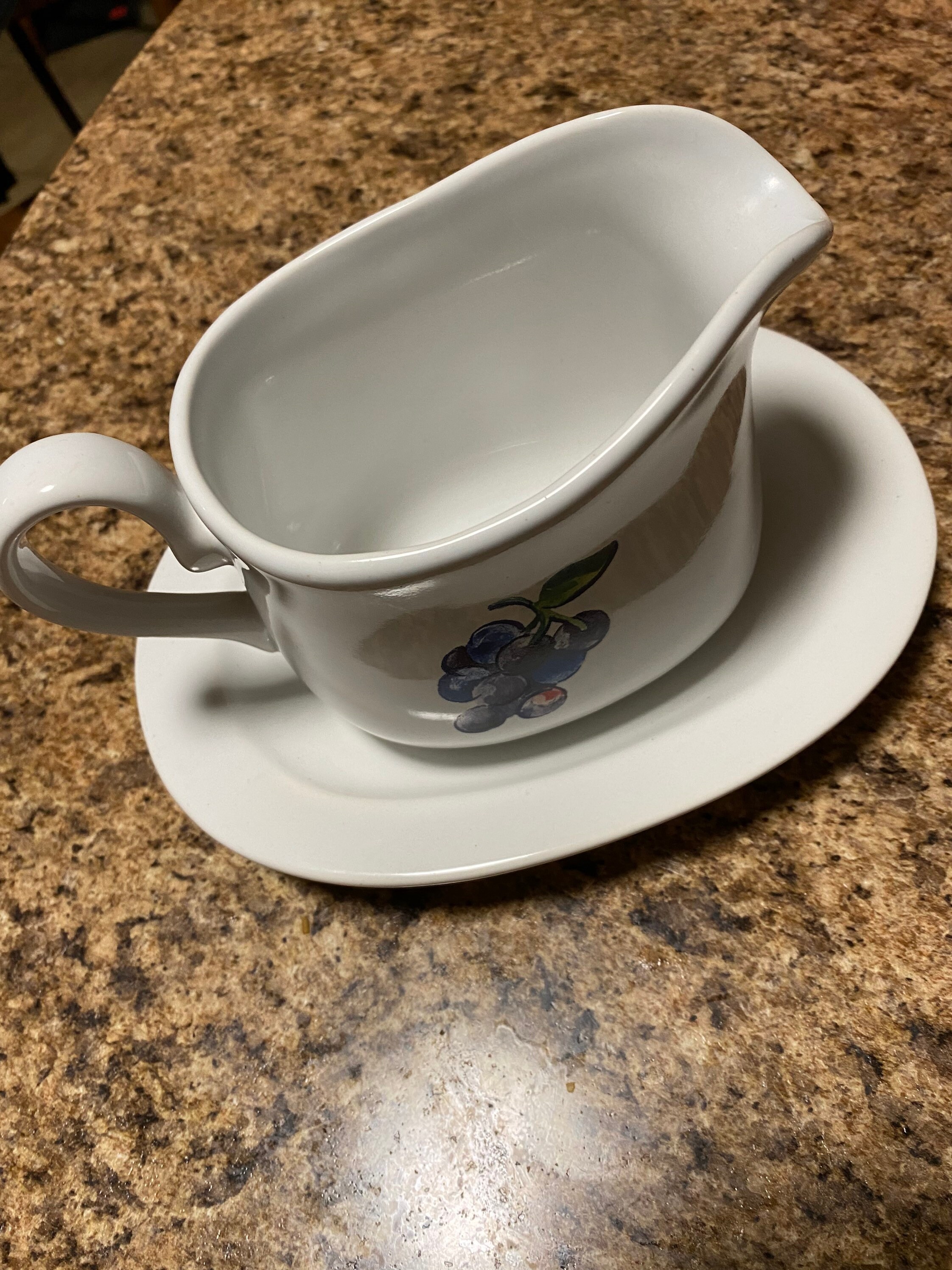 Corelle Coordinates Gravy Server w Underplate White w Grape Etsy