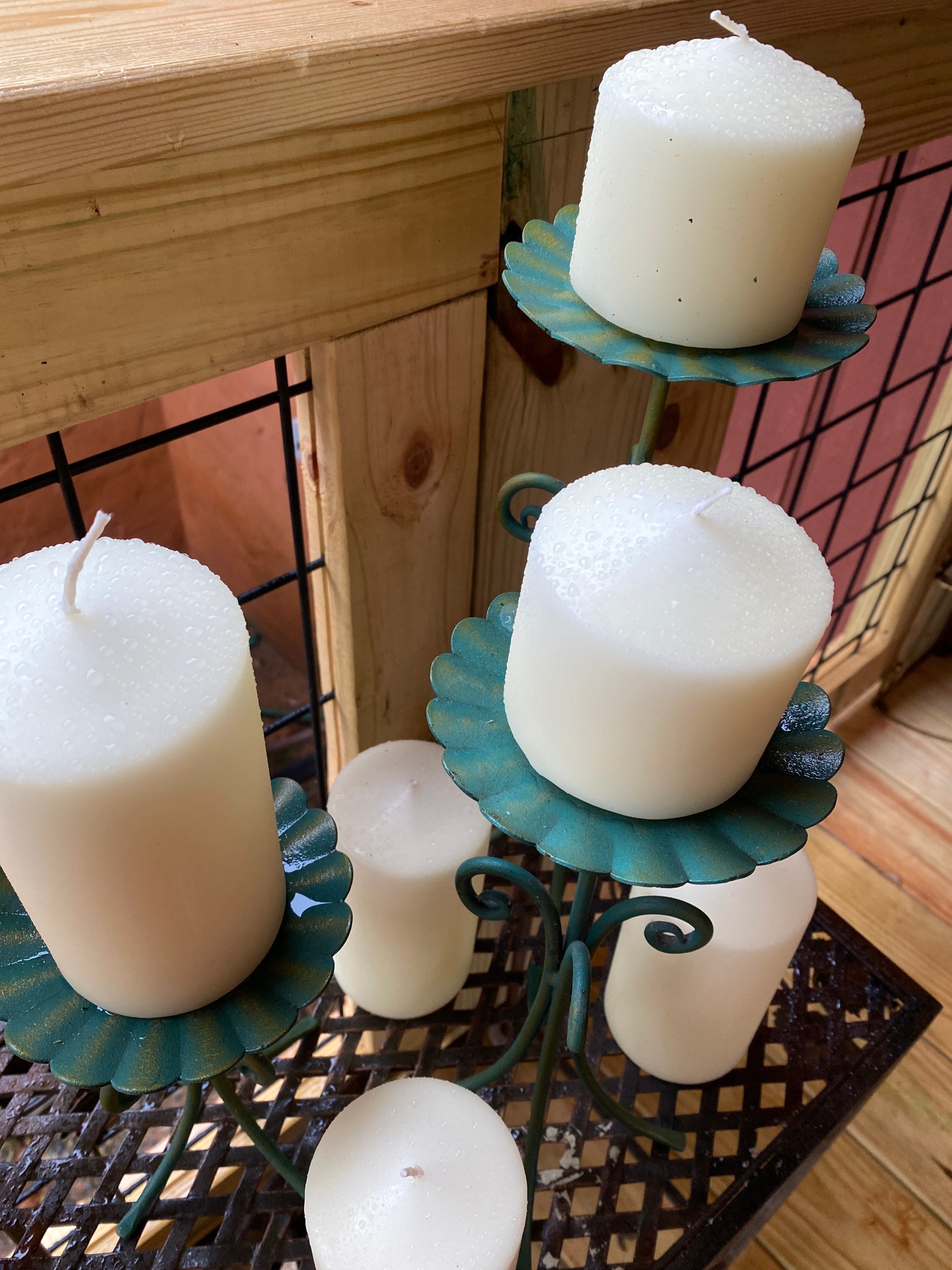 Wrought Iron Pillar Candle Holders Set of 3 Tall Medium and Etsy