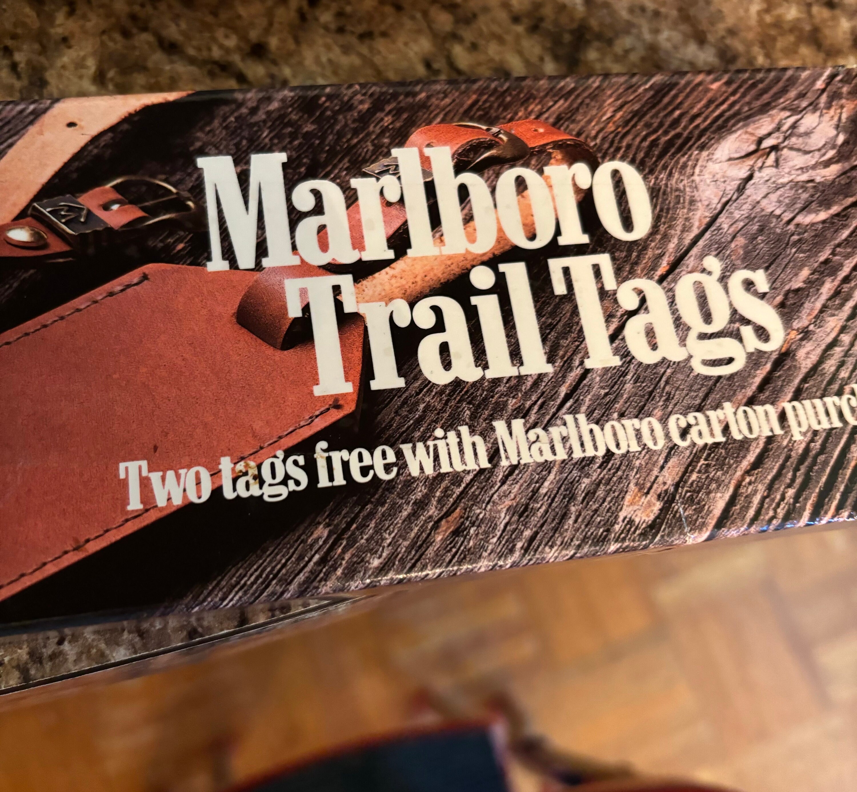 Marlboro Trail Tags Leather 1990 Promotional Advertising Two Tags