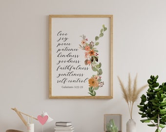 Fruit of the Holy Spirit | Christian Motivational Wall Art |Bible Verse Poster |Modern Christian Art |Fruit of the Spirit | Instant Download