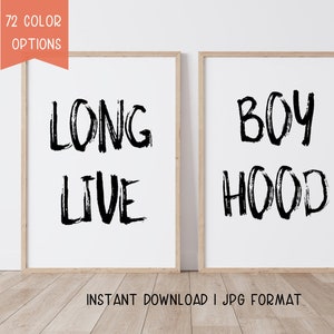 Boys Room Wall Art | Printable Wall Art | Long Live Boy Hood | Playroom Decor | Minimalistic Wall Decor | Playroom Sign | Digital Download