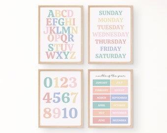 Pastel Classroom Decor Bundle | Classroom Decor Elementary | Preschool Classroom Decor | Educational Wall Art | Instant Download