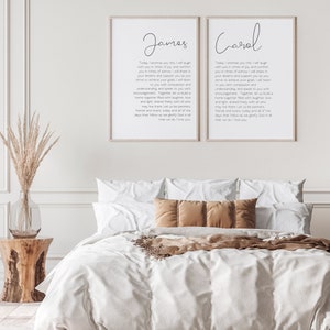 Wedding Vows | Wedding Vows Gift | 1st Anniversary Gift For Husband |Paper Anniversary Gift For Him |Wedding Vows Art | Printed Wedding Vows