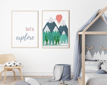 Explorer Wall Art | Nursery Room Decor | Printable Wall Art | Adventure | Mountain Print | Outdoors Poster | Explore Poster | Travel Theme