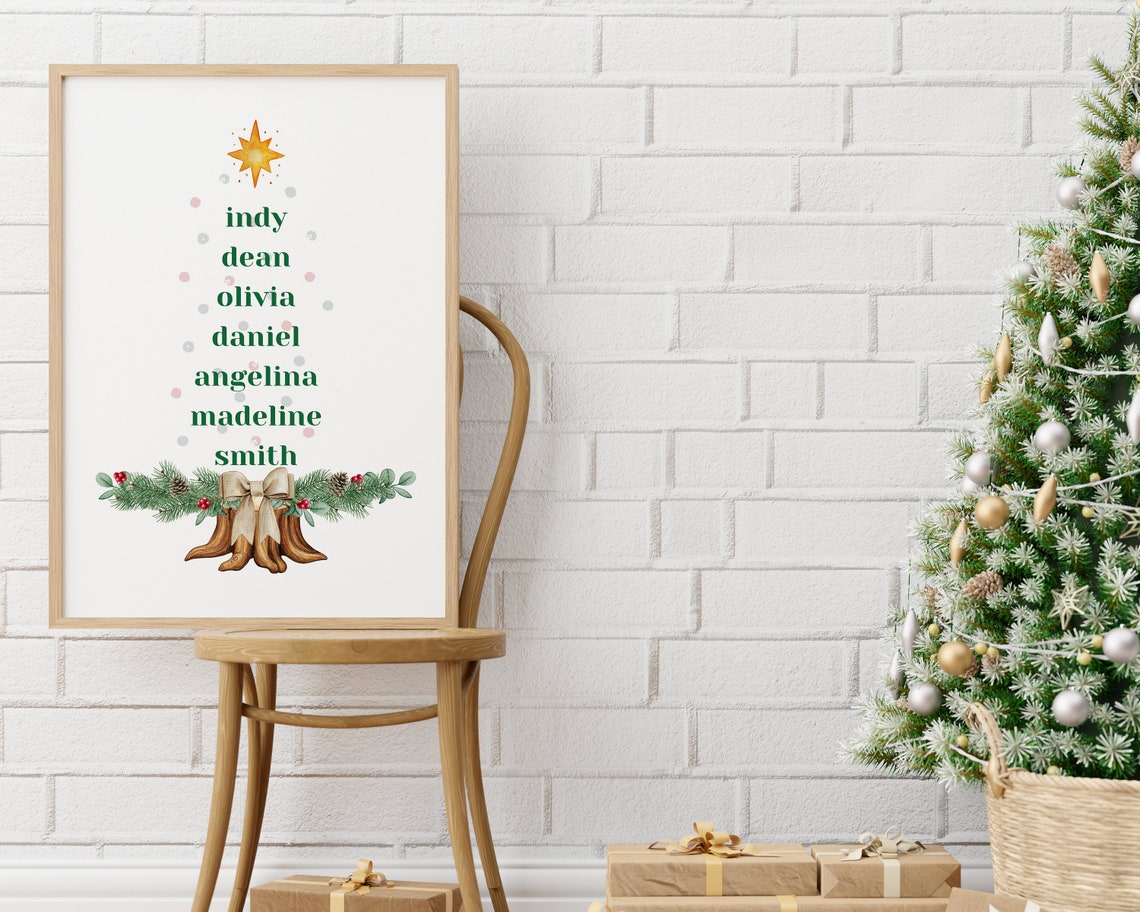Personalized Name Tree Personalized Family Tree Christmas - Etsy