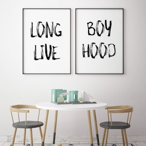 Väggkonst för pojkrum | Utskrivbar väggkonst | Länge leve pojkhuvan | Lekrumsinredning | Minimalistisk väggdekor | Lekrumsskylt | Digital nedladdning bild 4