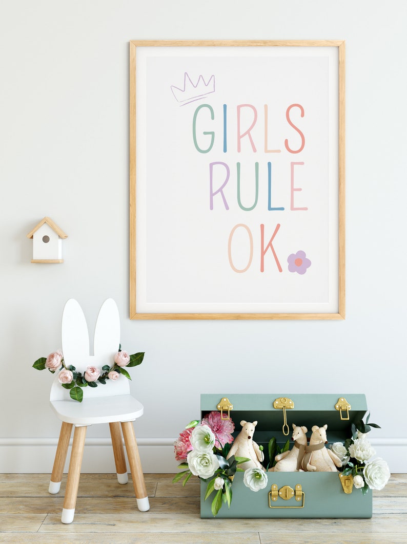 Girly Wall Art Toddler Room Decor Blush Pink Wall Art Etsy