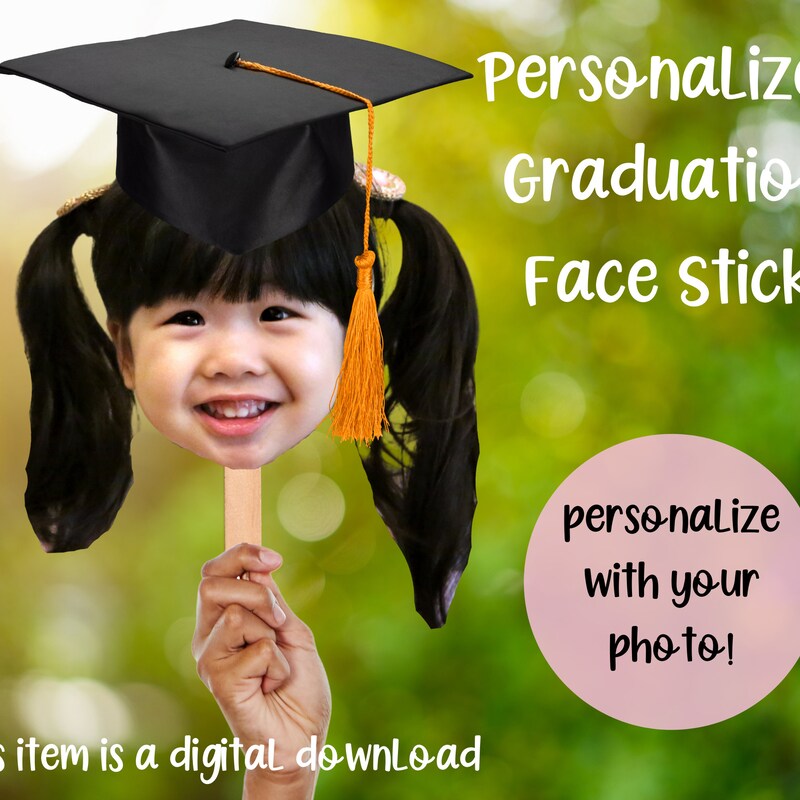 Grad Face Sticks Photo Face on Stick - Etsy
