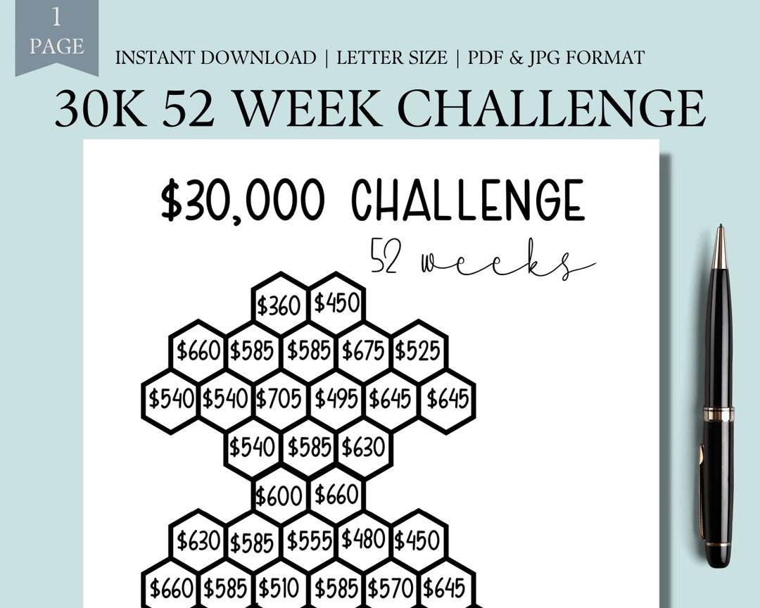 30K 52 Week Savings Challenge | 30,000 Saving Challenges | 30K Money ...