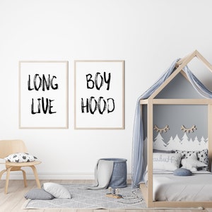 Väggkonst för pojkrum | Utskrivbar väggkonst | Länge leve pojkhuvan | Lekrumsinredning | Minimalistisk väggdekor | Lekrumsskylt | Digital nedladdning bild 8