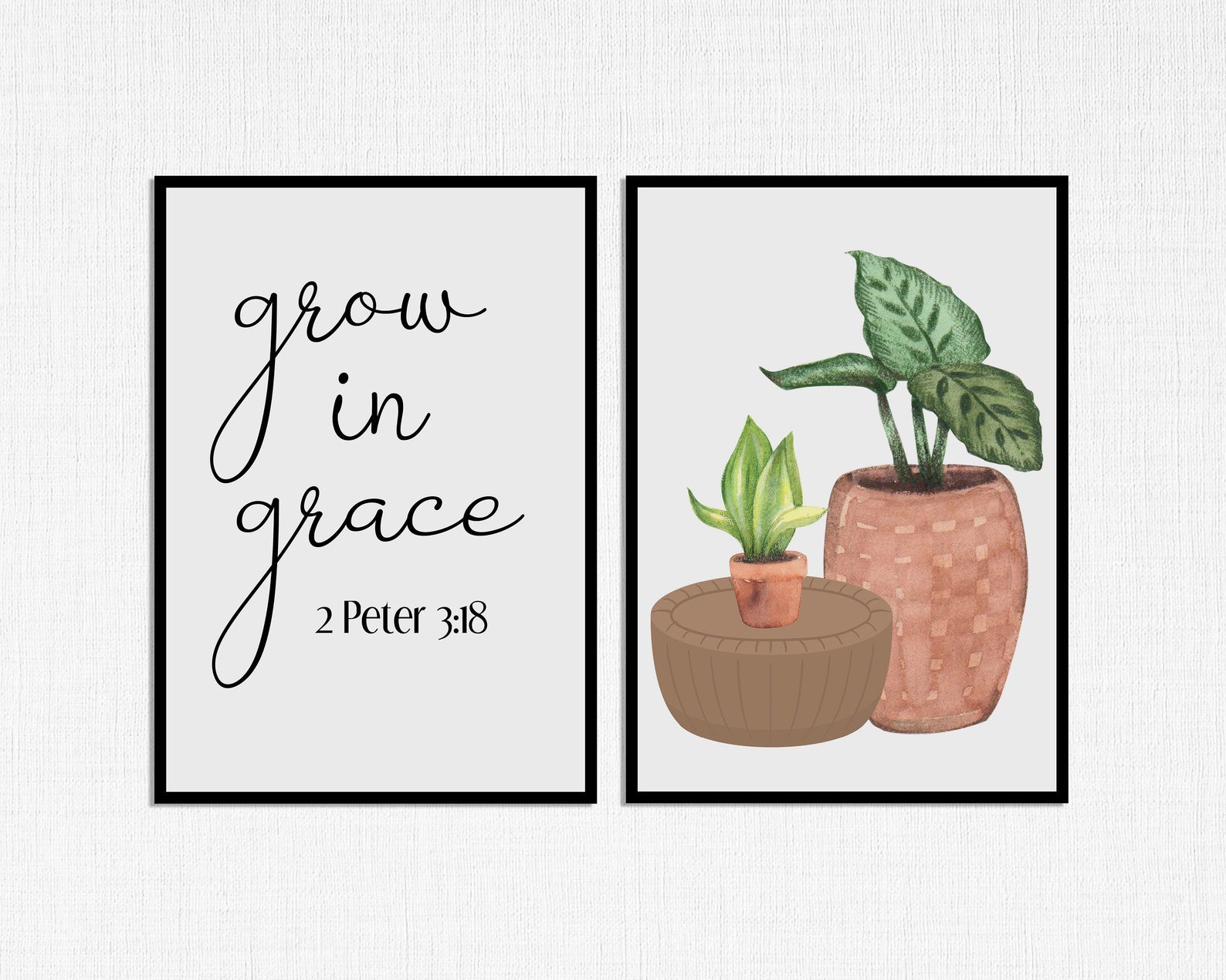 Bible Verse Printable Wall Art Bible Verse Printable Grow Etsy