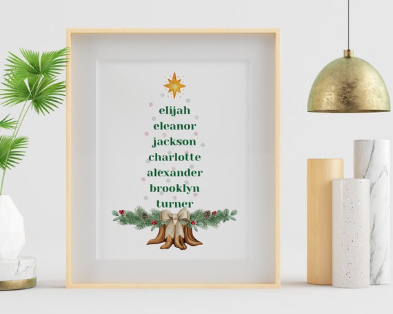 Personalized Name Tree Personalized Family Tree Christmas | Etsy
