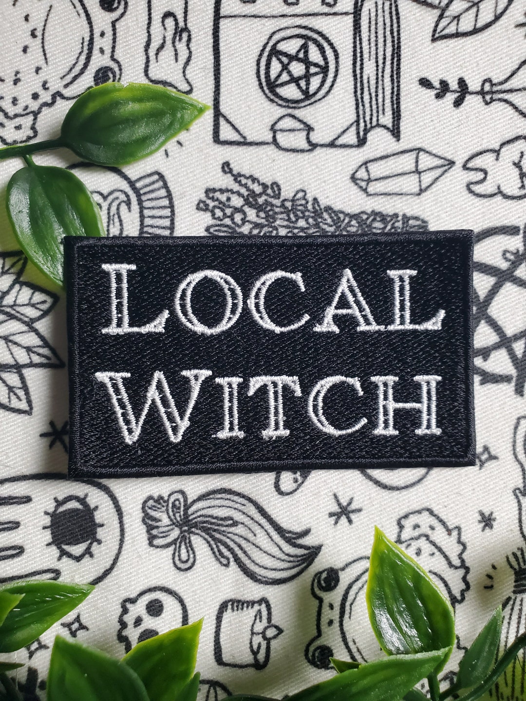 Local witch iron on sew on patch, witchcore, gothic, cottage witch pagan