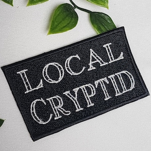 local cryptid iron on sew on patch, cryptidcore