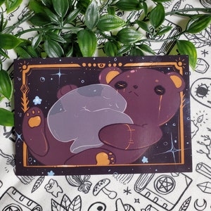 Spooky cute ghost postcard artprint halloween postcard