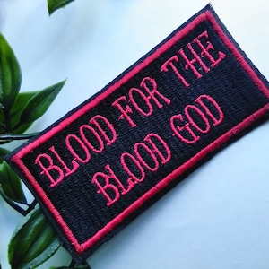 Tenchnoblade blood for the blood god iron on sew on patch