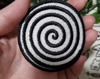 Spiral schwarz weiß Patch