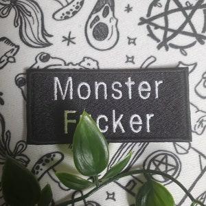 monster f*cker lover iron on sew on patch embroidered