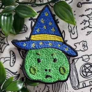 Mürrisch Zauberer Frösche Aufnäher, gestickter Frosch-Aufnäher