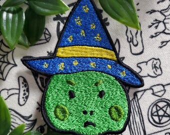 Mürrisch Zauberer Frösche Aufnäher, gestickter Frosch-Aufnäher