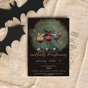 Modèle d&#39;invitation à une fête d&#39;Halloween, invitation d&#39;Halloween, invitation d&#39;Halloween modifiable, modèle d&#39;invitation à une fête