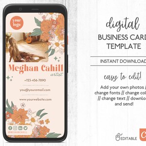 Plantilla de tarjeta de visita digital editable, plantilla de tarjeta de visita digital, tarjeta de visita, tarjeta de visita moderna, plantilla Canva, gitano