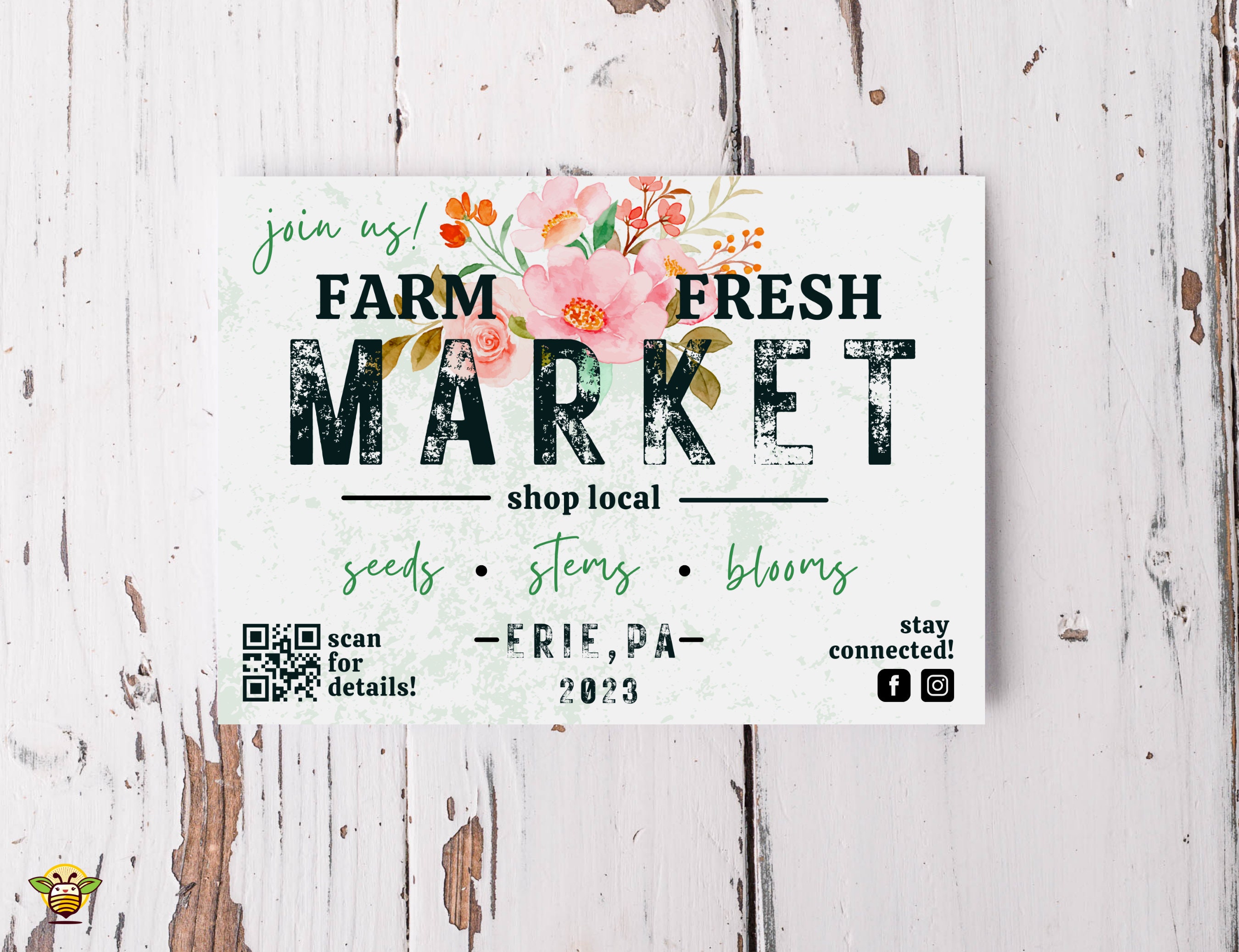 Editable QR Code Postcard Template, Event Template, Canva Template ...