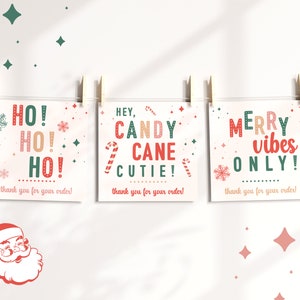 Gotowe do druku świąteczne kartki z podziękowaniami, 2,5" x 2,5" Retro inspirowane kartki z podziękowaniami, świąteczne kartki z podziękowaniami, świąteczne wkładki do opakowań