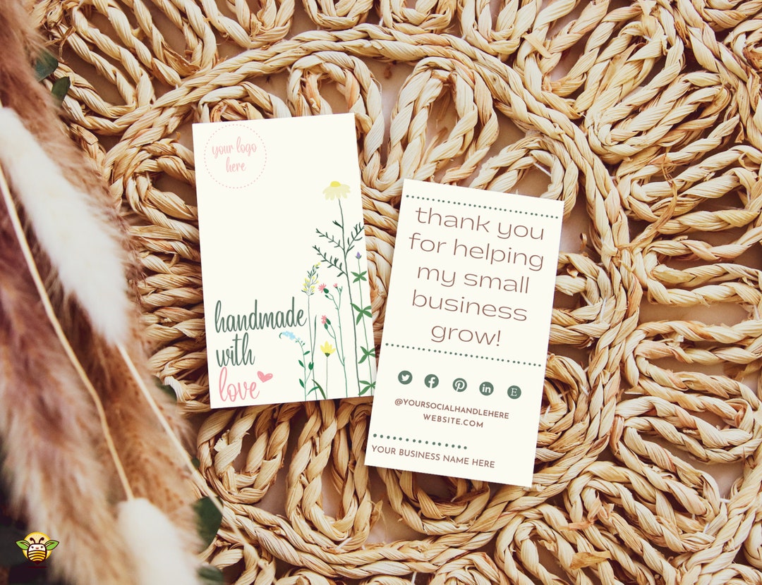 Wildflower Thank You Card Template, Small Business (DIY Canva) - Etsy