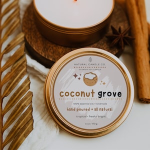 Cute Round Candle Label Sticker Template, Editable Candle Label, Circle Sticker Label, Editable Packaging Label, THREE Sizes Included