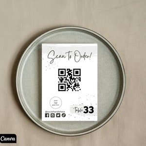 Editable QR Code Signs, Scan to Order, Scan to View Menu, Set of TWO ...