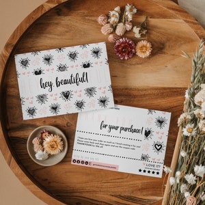 Bearbeitbare Valentinstag kleine Geschäft Dankeskarte, Canva Vorlage, Geschäft Dankeskarte, Verpackung Karte, druckbare Karte, saisonal
