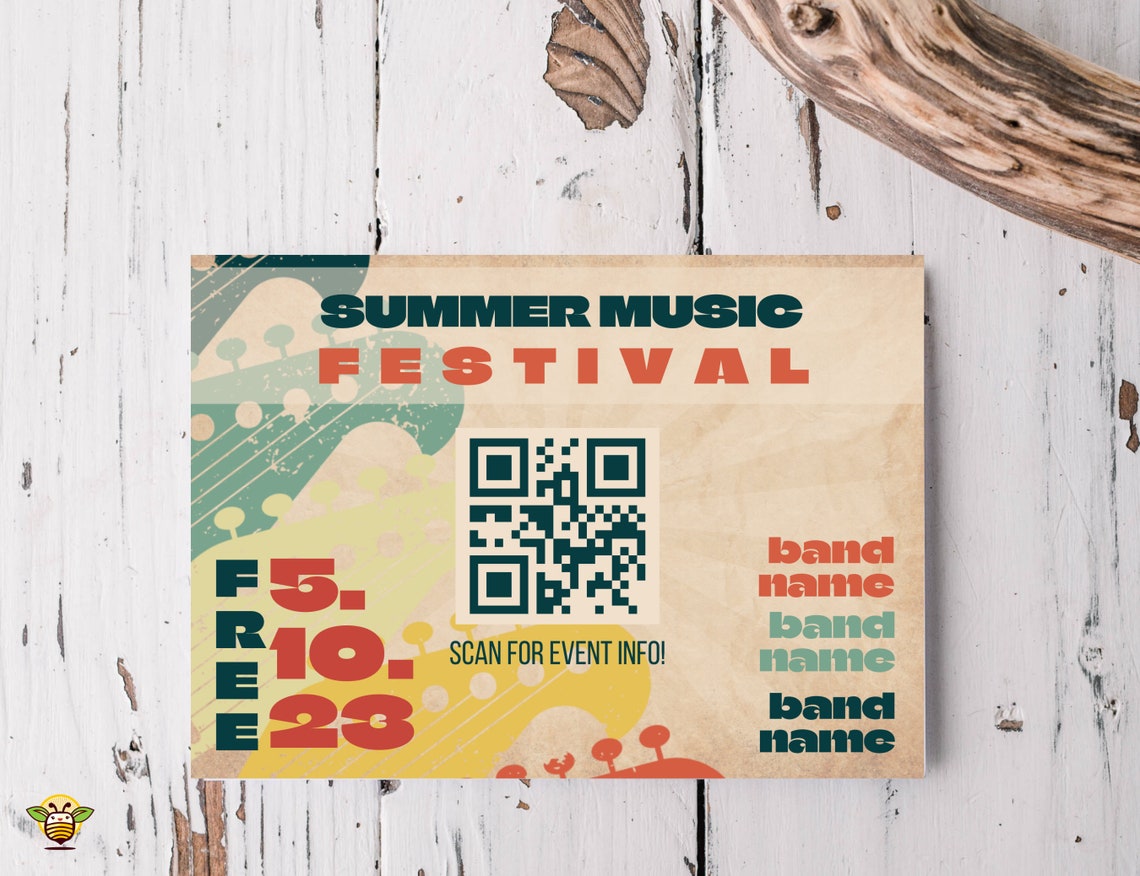 Editable 7 X 5 QR Code Postcard Template, QR Code Card Template, Qr ...