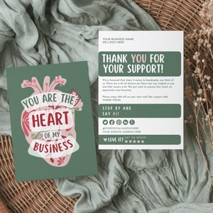 Thank you Card Template, Heart Thank You Card, DIY Thank You Card, Robust Canva Template, Simple Thank You Card
