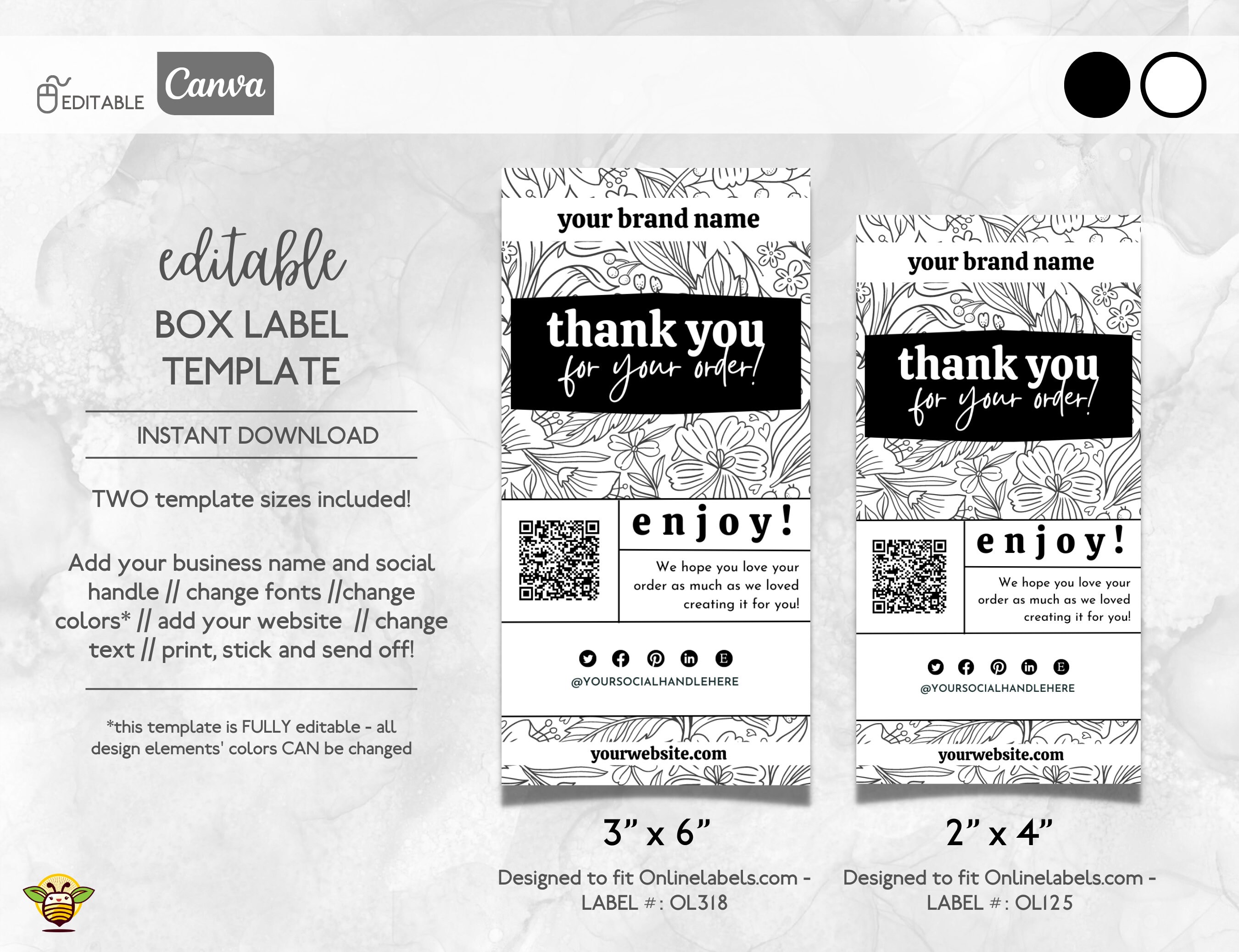 QR Code Box Label Sticker Template, Packaging Sticker, Packaging Seal